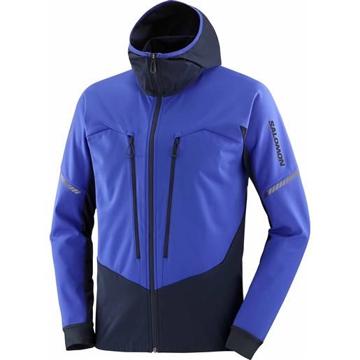 Salomon - giacca softshell - mtn softshell jacket m surf the web/carbon per uomo in softshell - taglia s, m, l, xl - blu