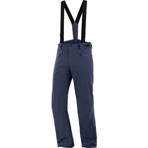 Salomon - pantaloni da sci isolanti - edge pant m carbon per uomo - taglia s, l - blu navy