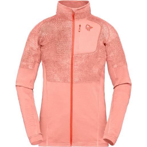 Norrona - pile leggero in polartec® - lyngen alpha90 jacket w peach amber per donne - taglia s, m, l - arancione