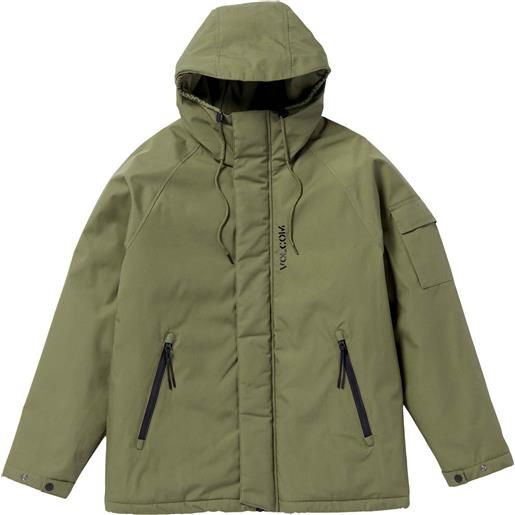 Volcom - giacca con cappuccio - stoke stone ii 5k jacket wintermoss per uomo in pelle - taglia l, xl - kaki