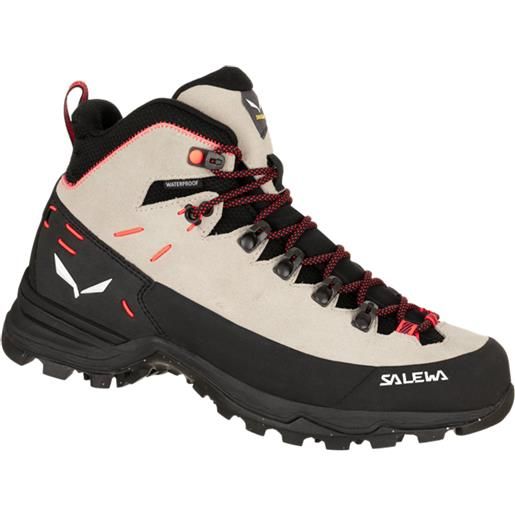 Salewa - scarpe da trekking invernali - alp mate winter mid wp w oatmeal/black per donne in pelle - taglia 4 uk, 4,5 uk - beige