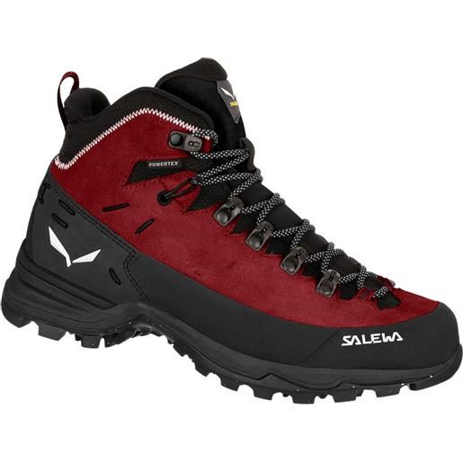 Salewa - scarpe da trekking invernali - alp mate winter mid ptx w syrah/black per donne in pelle - taglia 4 uk, 6 uk, 6,5 uk - rosso
