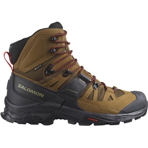 Salomon - scarpe da trekking - quest 4 gtx rubber/black/fiery red per uomo - taglia 6,5 uk, 7 uk, 7,5 uk, 8 uk, 8,5 uk, 9 uk, 9,5 uk, 10 uk, 10,5 uk, 11 uk, 11,5 uk - marrone