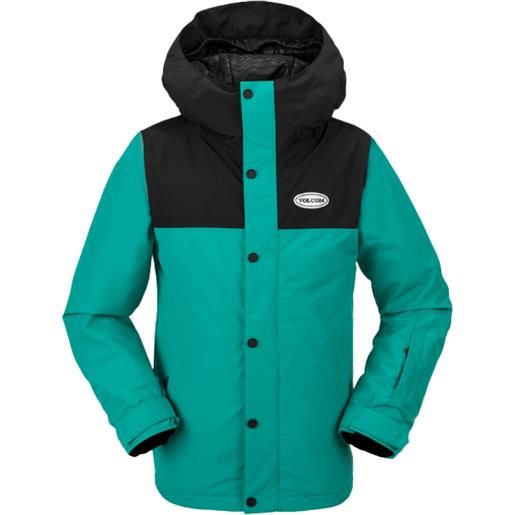Volcom - giacca da snowboard - stone. 91 ins jacket vibrant green - taglia bambino s, m, xl - verde