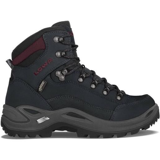 Lowa - scarpe da trekking - renegade gtx mid ws nero/borgogna per donne in pelle - taglia 5 uk - nero