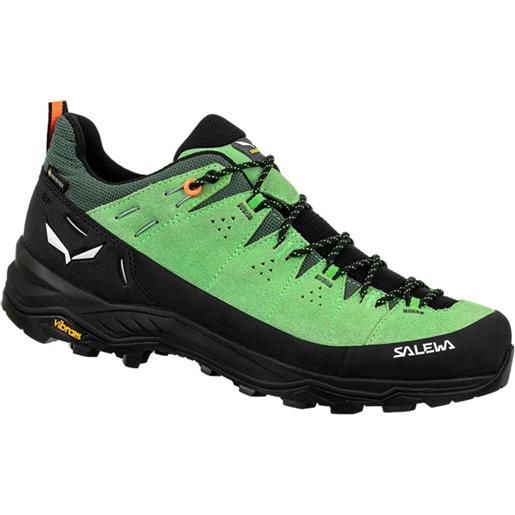 Salewa - scarpe da avvicinamento - alp trainer 2 gtx m pale frog/black per uomo - taglia 11 uk, 11,5 uk - verde