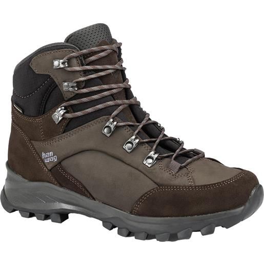 Hanwag - scarpe da trekking - banks gtx mocca/asphalt per uomo in pelle - taglia 7,5 uk, 8 uk, 8,5 uk, 9 uk, 9,5 uk, 10 uk, 10,5 uk, 11 uk - marrone