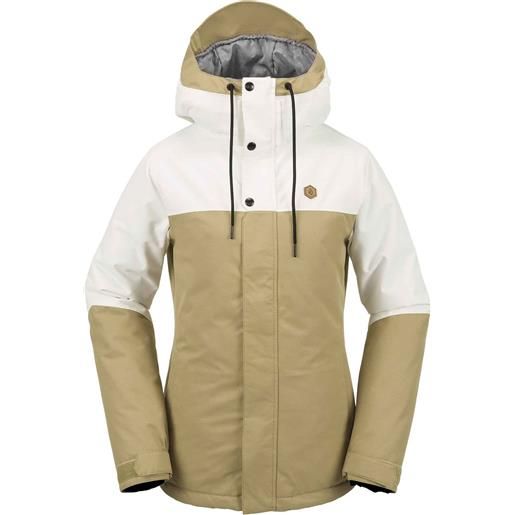 Volcom - giacca isolante da snowboard - bolt ins jacket dark khaki per donne - taglia s, m, l - marrone