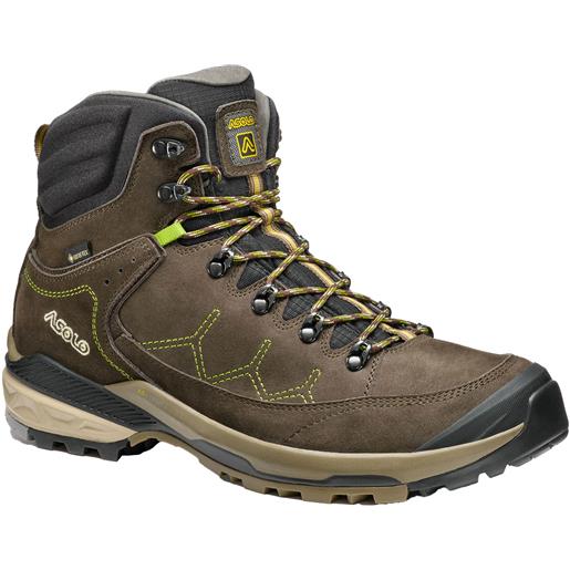 Asolo - scarpe da trekking in gore-tex - falcon evo nbk gv mm dark brown/lime per uomo in pelle - taglia 8,5 uk, 9,5 uk, 10,5 uk - marrone