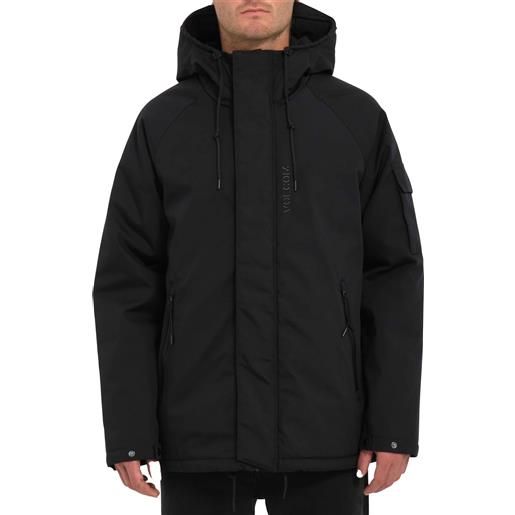 Volcom - giacca con cappuccio - stoke stone ii 5k jacket black per uomo in pelle - taglia s, m - nero