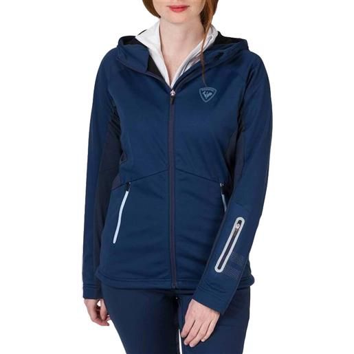 Rossignol - giacca da sci nordico - w softshell hoodie jkt dark navy per donne in softshell - taglia s, m - blu navy