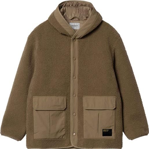 Carhartt - giacca in pile con cappuccio - devin hd liner buffalo per uomo in nylon - taglia s, m, l, xl - marrone