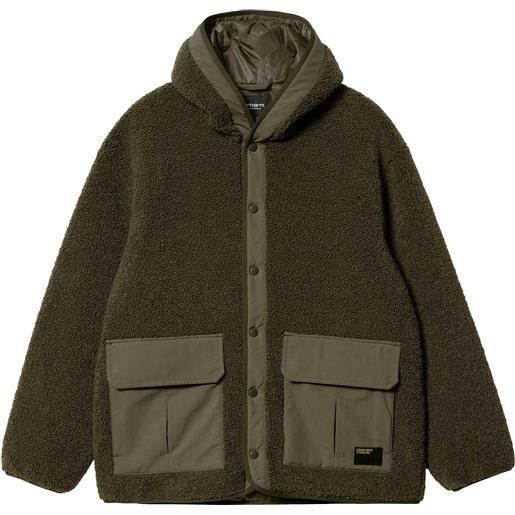 Carhartt - giacca in pile con cappuccio - devin hd liner cypress per uomo in nylon - taglia s, m, l - kaki