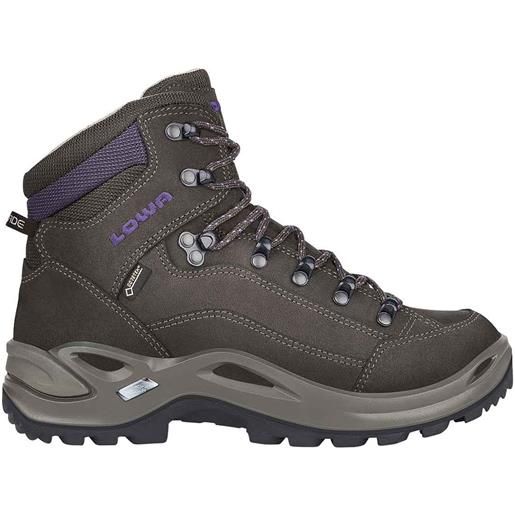 Lowa - scarpe da trekking - renegade gtx mid ws slate/blackberry per donne in pelle - taglia 3 uk, 3,5 uk, 4 uk, 4,5 uk, 5 uk, 5,5 uk, 6 uk, 6,5 uk, 7 uk, 7,5 uk, 8 uk - grigio