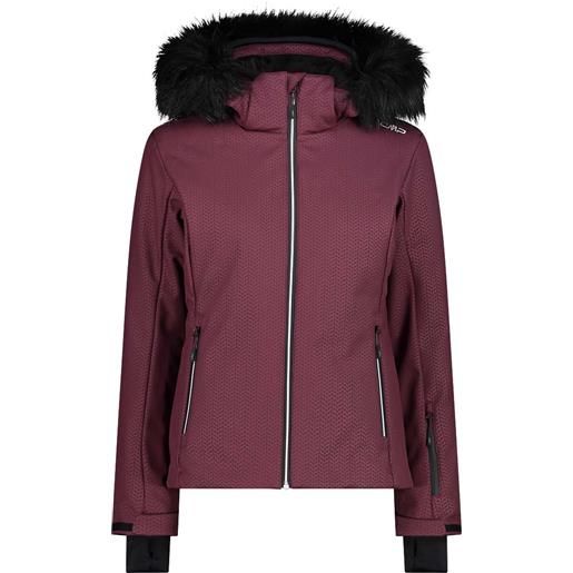 CMP - giacca da sci calda e isolante - woman jacket zip hood softshell burgundy per donne in softshell - taglia m, l - viola