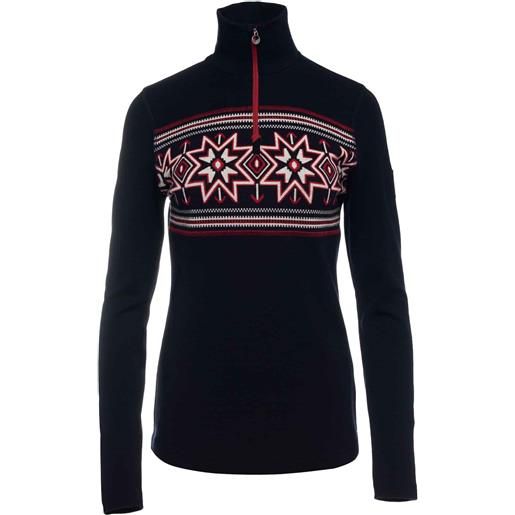 Dale of Norway - maglione con zip in lana merino - olympia w basic sweater navy raspberry off white per donne - taglia l, xl - blu navy