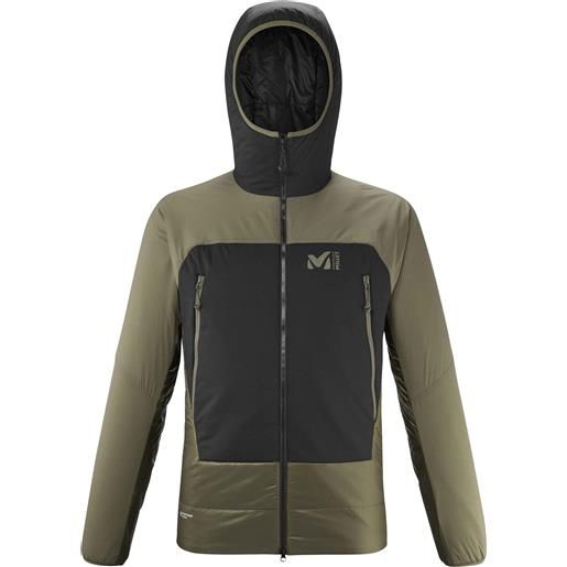 Millet - piumino caldo da alpinismo - fusion airwarm hoodie m ivy nero per uomo - taglia s, m - kaki