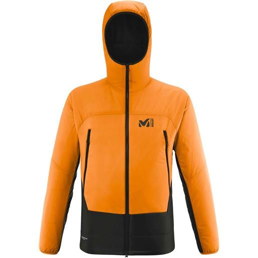Millet - piumino caldo da alpinismo - fusion airwarm hoodie m black maracuja per uomo - taglia s, m - nero