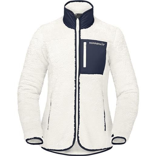 Norrona - pile caldo - Norrona warm3 jacket w's snowdrop per donne in poliestere riciclato - taglia s, m, l - bianco