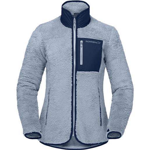 Norrona - pile caldo - norrøna warm3 jacket w's blue fog per donne in poliestere riciclato - taglia xs, s, m