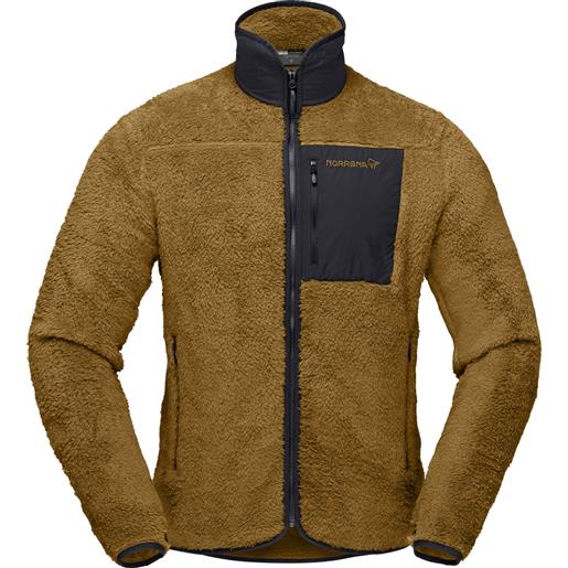 Norrona - giacca di pile calda - norrøna warm3 jacket m's camelflage per uomo in poliestere riciclato - taglia l, xl - marrone