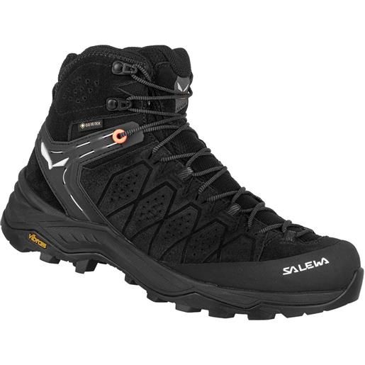 Salewa - scarpe da trekking - ws alp trainer 2 mid gtx nero/nero per donne in pelle - taglia 4 uk, 4,5 uk, 5 uk, 5,5 uk, 6 uk, 6,5 uk, 7 uk, 7,5 uk
