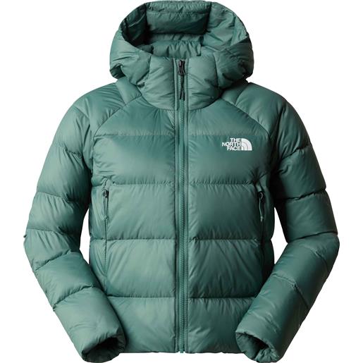 The North Face - piumino con cappuccio - w hyalite down hoodie dark sage per donne in pelle - taglia xs, s, l - verde