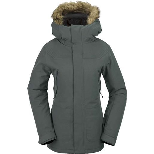Volcom - parka isolante da snowboard - shadow ins jacket eucalyptus per donne - taglia xs, s, m, l - grigio