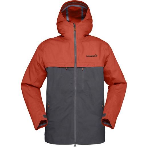 Norrona - giacca in cotone organico - svalbard cotton jacket m rooibos tea/slate grey per uomo in cotone - taglia m - grigio