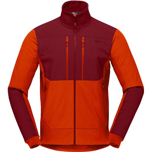 Norrona - giacca antivento - trollveggen hiloflex200 jacket m's arednalin/rhubarb per uomo - taglia s, l - rosso
