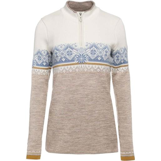 Dale of Norway - maglione con zip in lana merino - moritz sweater w sand off white blue shadow per donne - taglia l - beige
