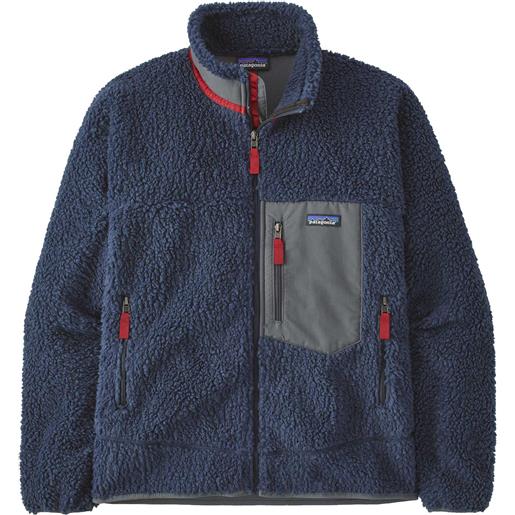 Patagonia - giacca di pile antivento e traspirante - m's classic retro-x jkt new navy w/wax red per uomo - taglia xs, s, m, l, xl, xxl - blu navy