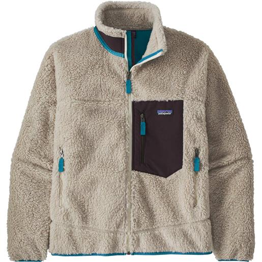 Patagonia - giacca di pile antivento e traspirante - m's classic retro-x jkt natural w/obsidian plum per uomo - taglia m, l, xxl - beige