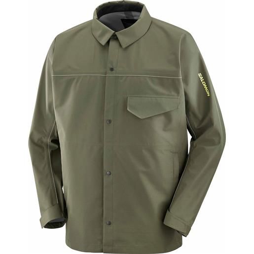 Salomon - giacca di protezione - boardworks 3l jacket m olive night per uomo in nylon - taglia s, m - kaki