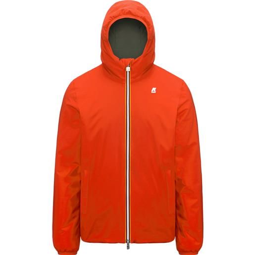 K-Way - giacca impermeabile reversibile - jacques warm dot orange p green per uomo in pelle - taglia s, m, xl - arancione