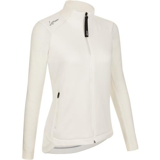 LaMunt - giacca di pile tecnica - francesca hybrid knit thermal foggy white per donne in lana vergine - taglia 38 fr, 40 fr, 42 fr - bianco