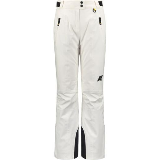 K-Way - pantaloni da sci in primaloft® - bonneval white gardenia per donne in pelle - taglia xs, s, m, l - bianco