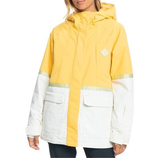 Roxy - giacca tecnica impermeabile e traspirante - ritual snow jacket sunset gold per donne - taglia xs, s, m - arancione