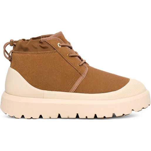 Ugg - scarponcini alti caldi e impermeabili - m neumel weather hybrid chestnut / whitecap per uomo in pelle - taglia 9 us, 12 us - marrone