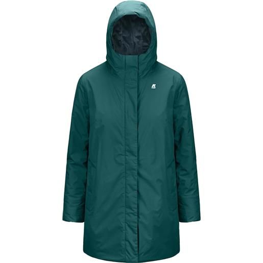 K-Way - parka impermeabile caldo - sophie micro ripstop prim green p blue per donne in nylon - taglia m, l, xl - verde