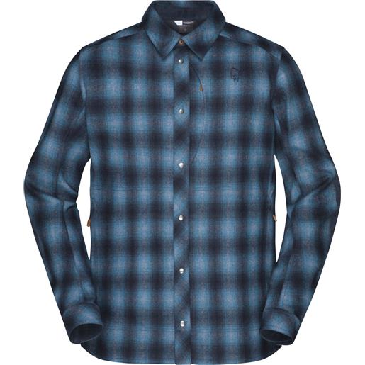 Norrona - camicia tecnica di lana - tamok wool shirt m indigo night per uomo in nylon - taglia s, m, l, xl - blu navy