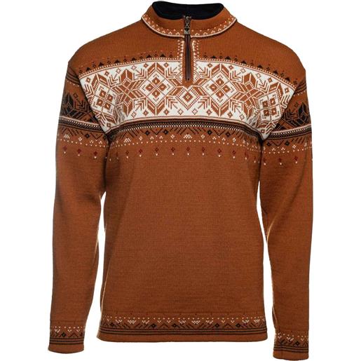 Dale of Norway - maglione di lana a fantasia - blyfjell sweater m copper off white coffee redrose per uomo - taglia s, m - rosso