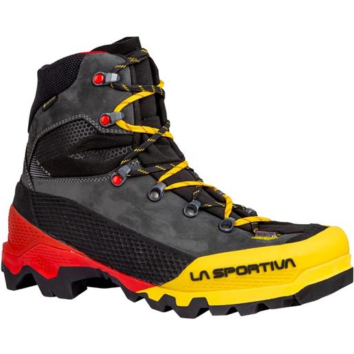La Sportiva - scarponi da alpinismo - aequilibrium lt gtx black/yellow per uomo in pelle - taglia 41,41.5,42,42.5,43,43.5,44,44.5,45,45.5,46,46.5,47,47.5,48 - nero