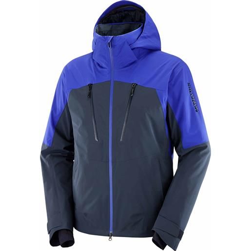 Salomon - giacca da sci isolante e leggera - brilliant jacket m carbon/surf the web per uomo in pelle - taglia s, m, l, xl - blu
