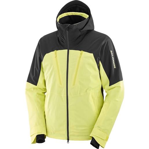 Salomon - giacca da sci isolante e leggera - brilliant jacket m charlock/deep black per uomo in pelle - taglia s, m, xl - giallo