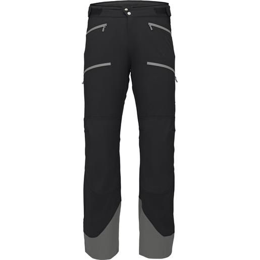 Norrona - pantaloni da sci impermeabili e traspiranti - lyngen flex1 pants m caviar/castor grey per uomo in nylon - taglia s, xl - nero