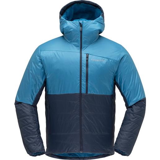 Norrona - giacca isolante e versatile - falketind thermo60 hood m's haiwaiian surf/indigo night per uomo in nylon - taglia s, m, l, xl - blu