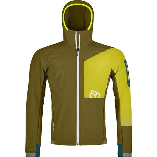 Ortovox - giacca da scialpinismo - berrino hooded jacket m green moss per uomo in softshell - taglia s, l - kaki