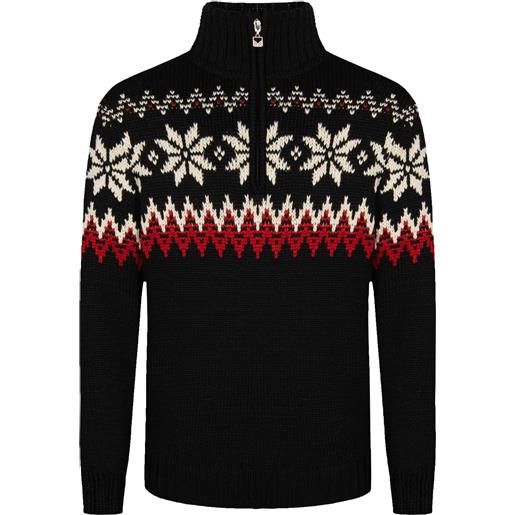 Dale of Norway - maglione con mezza zip in lana merino - myking m sweater black / raspberry / off white per uomo - taglia s, m - nero