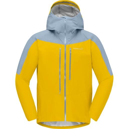 Norrona - giacca leggera e impermeabile - falketind gore-tex paclite jacket m's sulphur/blue fog per uomo - taglia s, l, xl - giallo